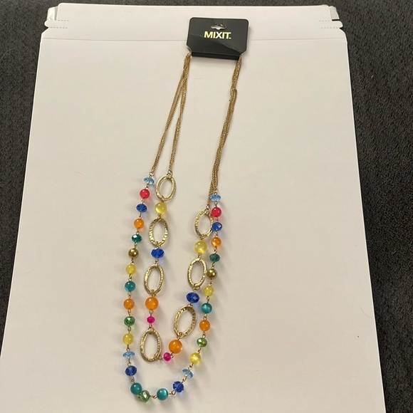 New Mixit Rainbow colored Beaded Necklace C7 - Picture 1 of 2